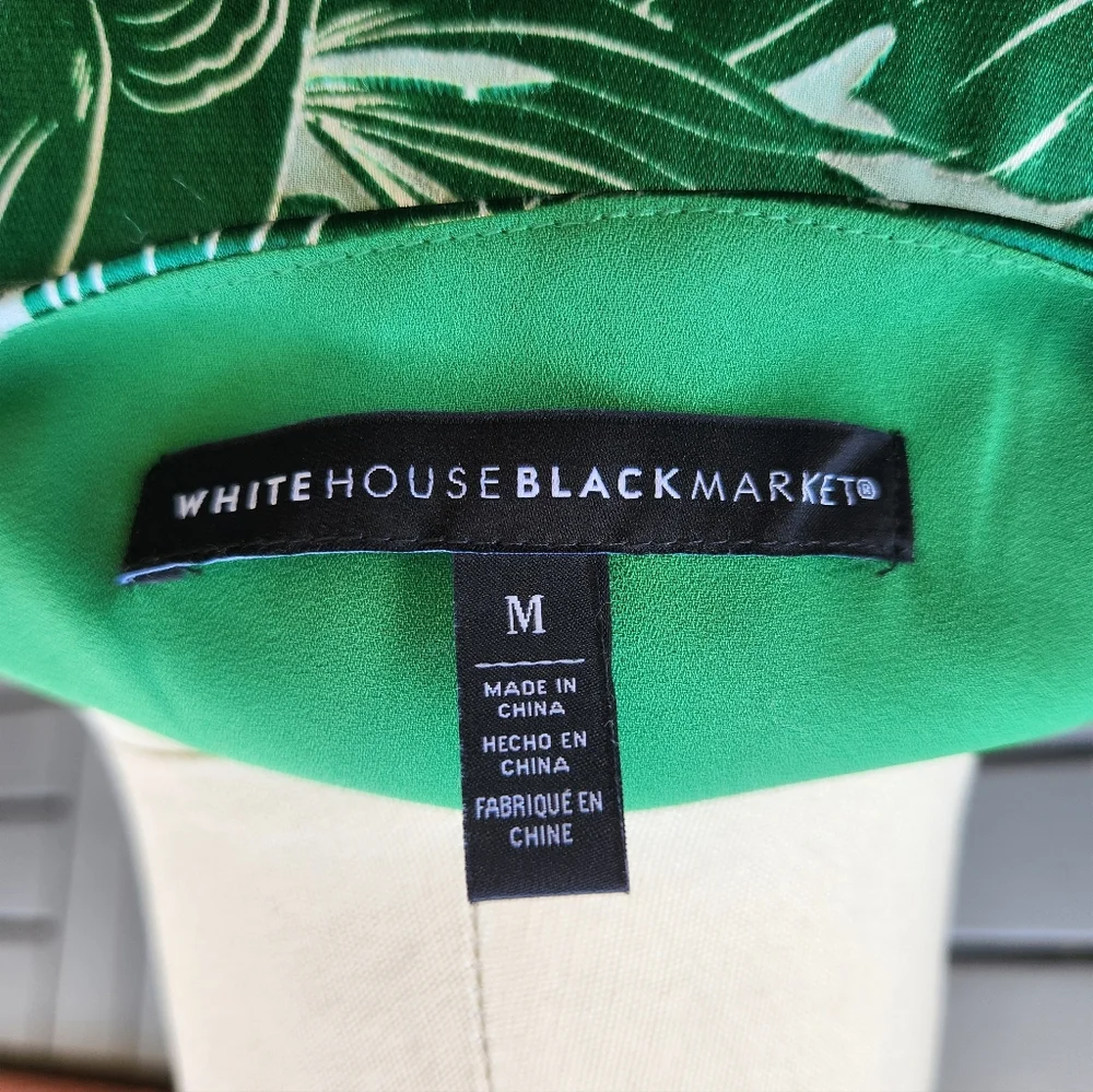 White House Black Market Green Patterned Dress - Picture 6 of 6